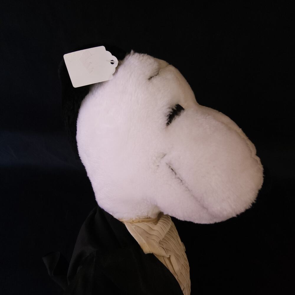 Vintage Snoopy Peanuts Plush Toy 1968 20” Tall W/Tuxedo Black Tux White Dog - Picture 11 of 16